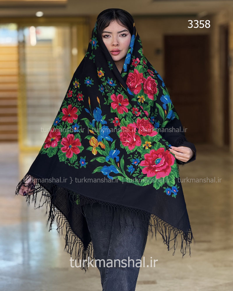 روسری ترکمنی پشمی اصیل