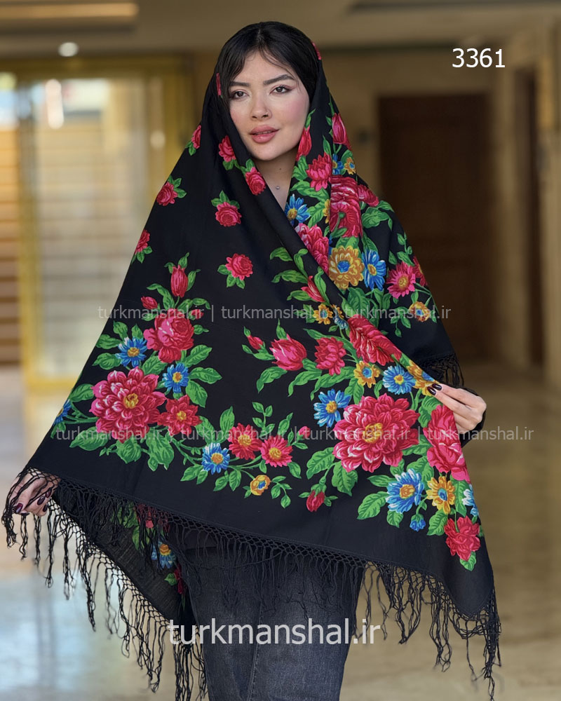 روسری ترکمنی پشمی اصیل