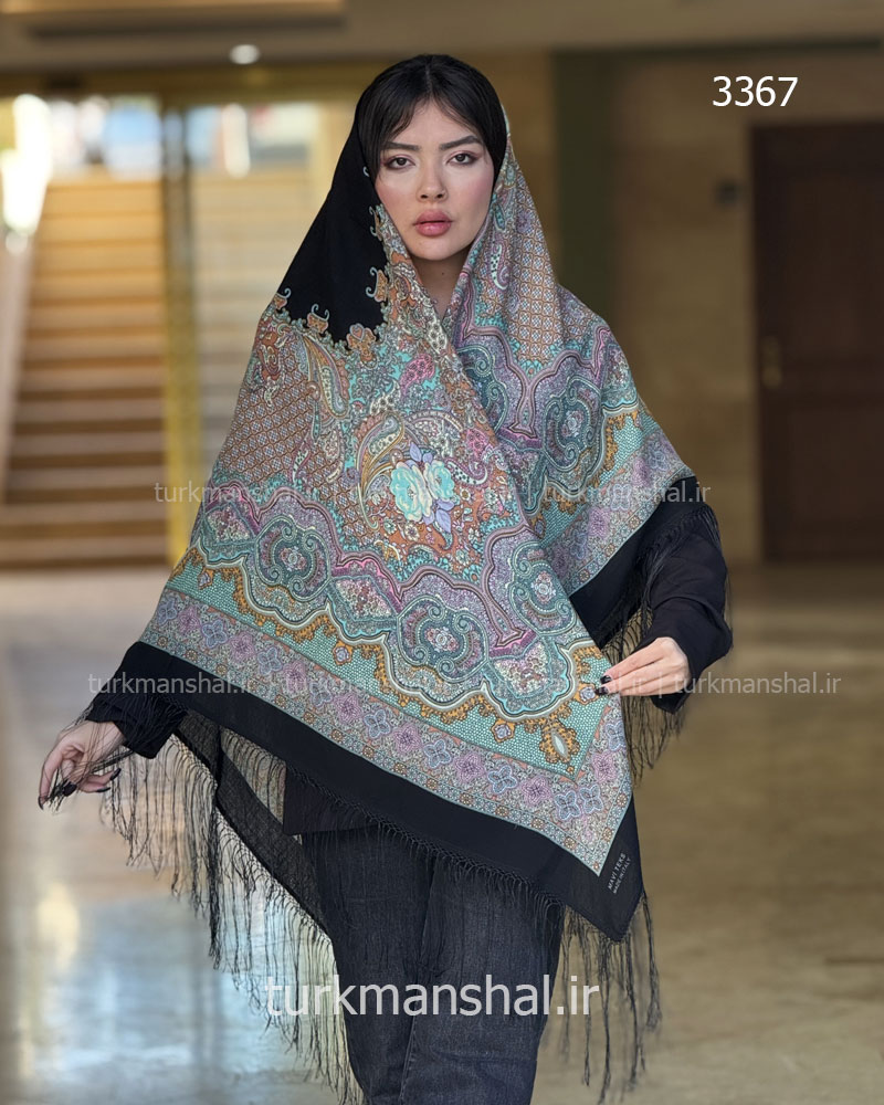 روسری ترکمنی طرح ایتالیایی