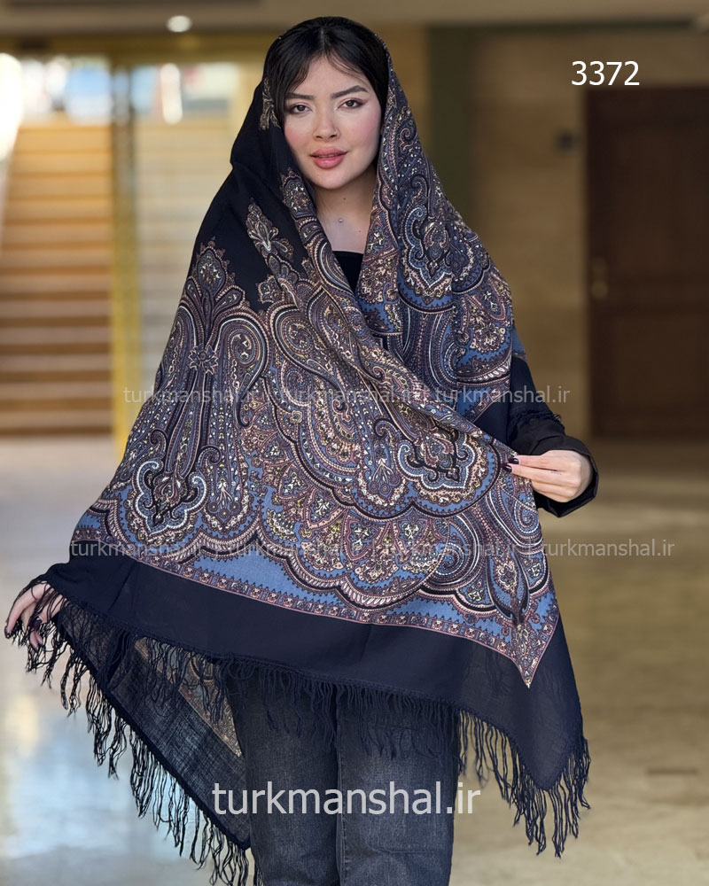 روسری ترکمنی پشمی اصیل