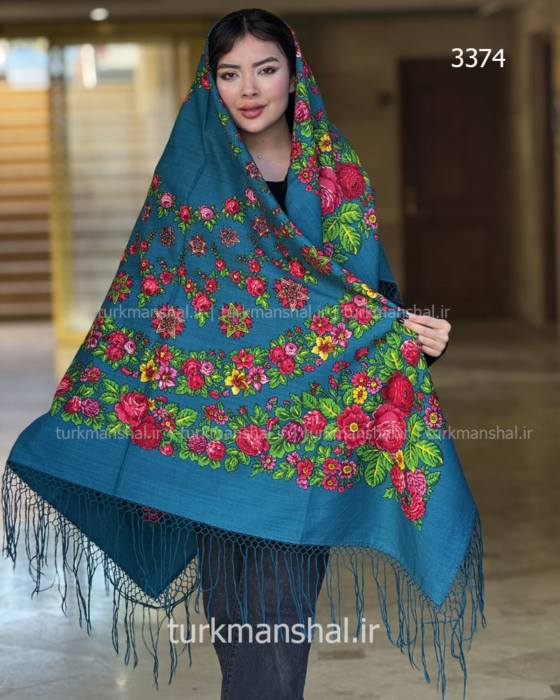 روسری ترکمنی پشمی اصیل