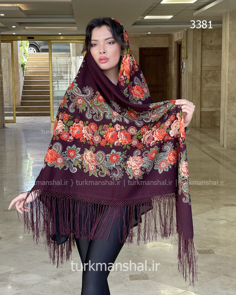 روسری ترکمنی پشمی اصیل