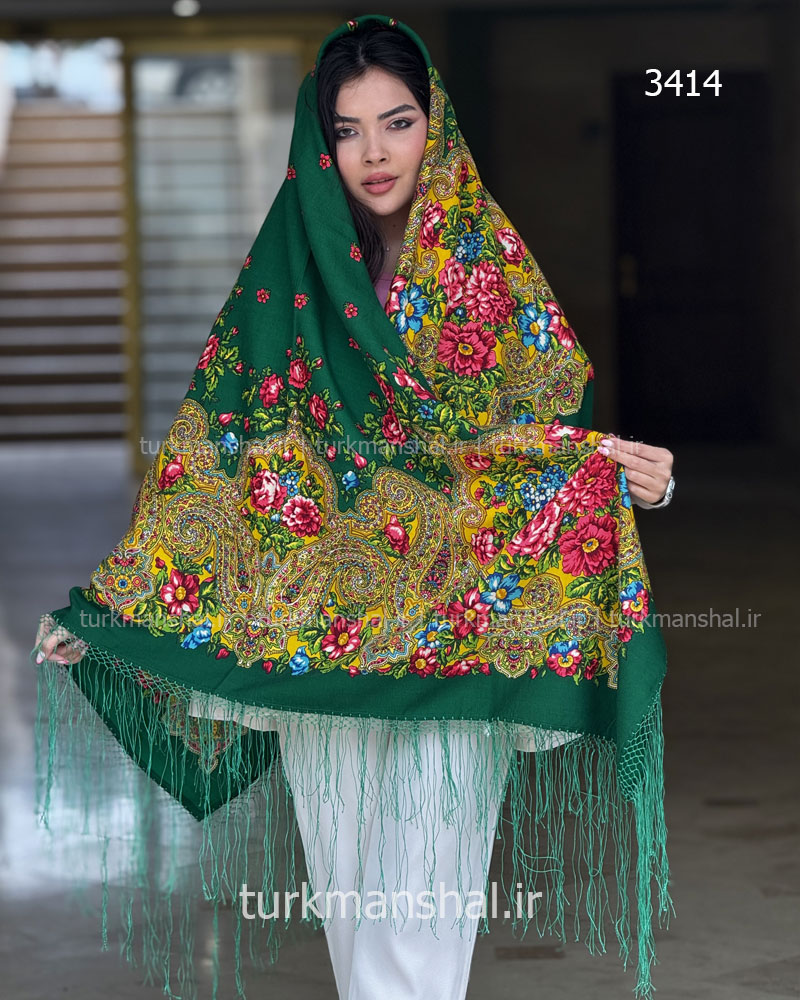 روسری ترکمنی پشمی اصیل