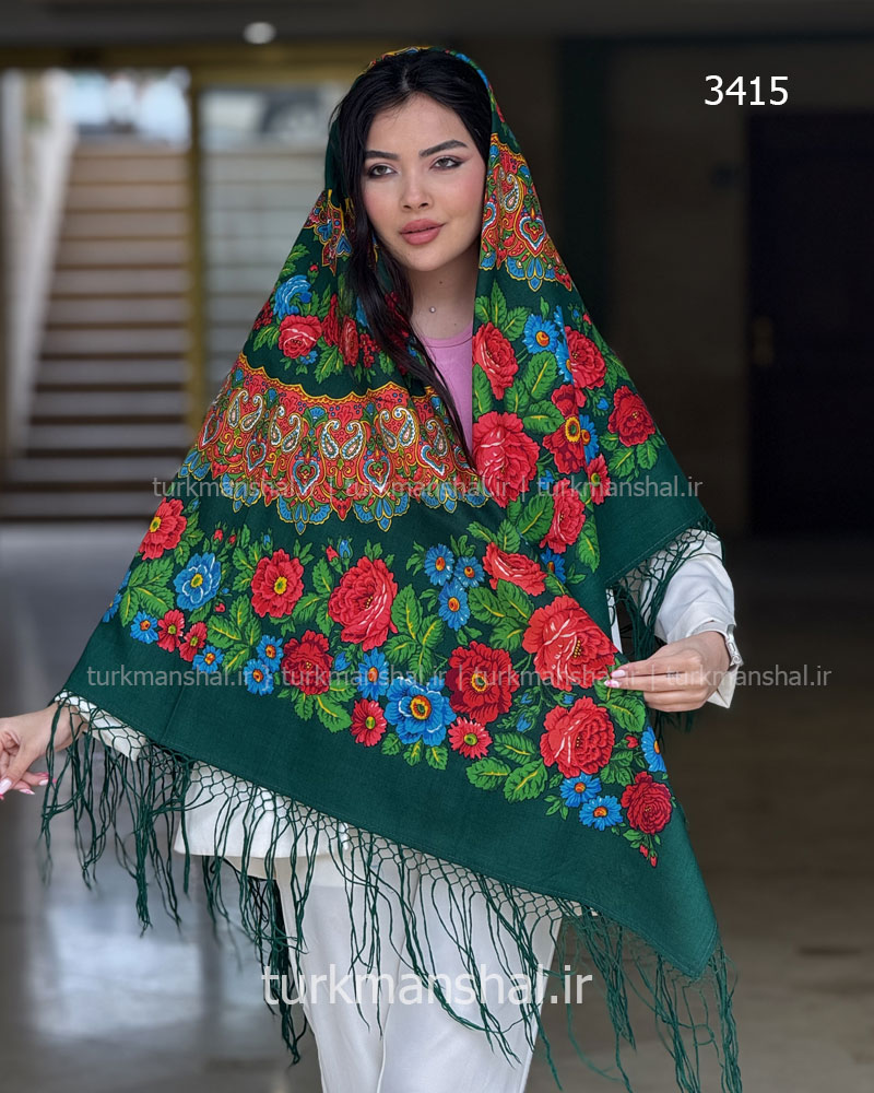 روسری ترکمنی پشمی اصیل