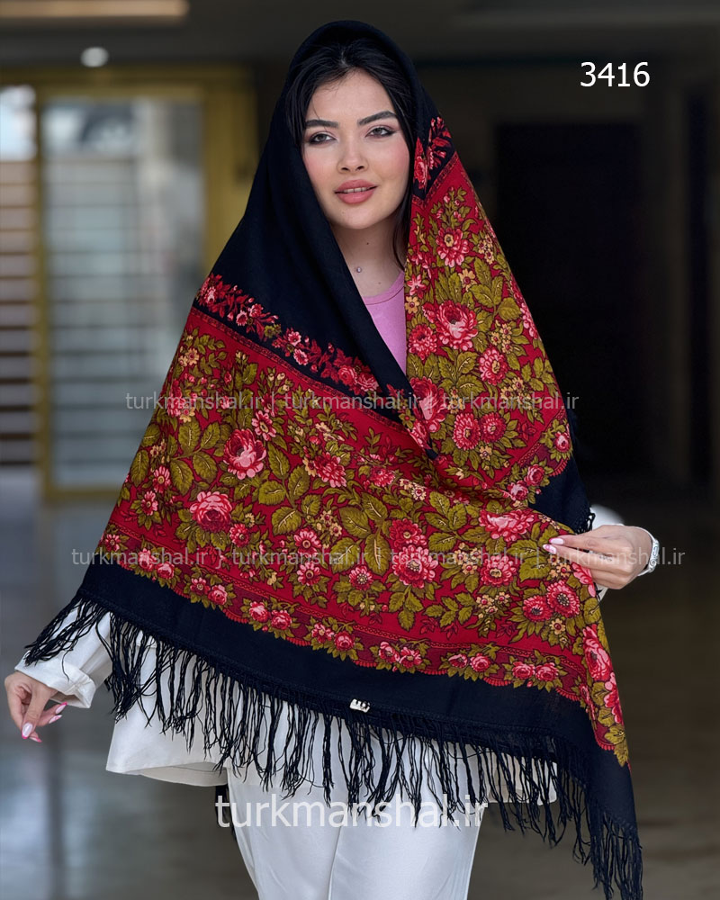 روسری ترکمنی پشمی اصیل