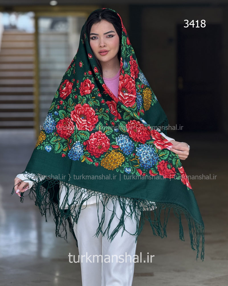 روسری ترکمنی پشمی اصیل