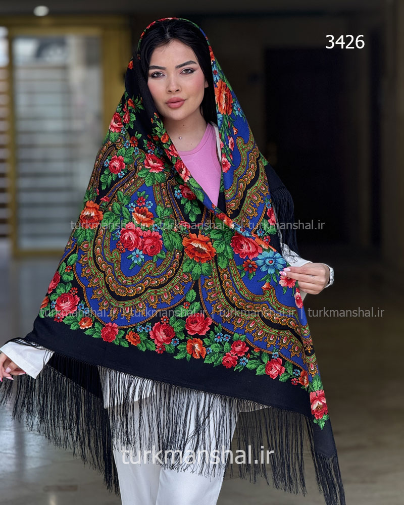 روسری ترکمنی پشمی اصیل