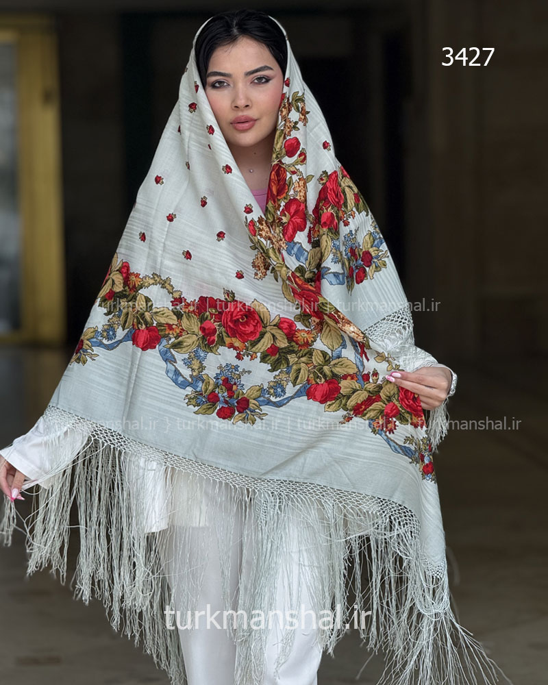 روسری ترکمنی پشمی اصیل