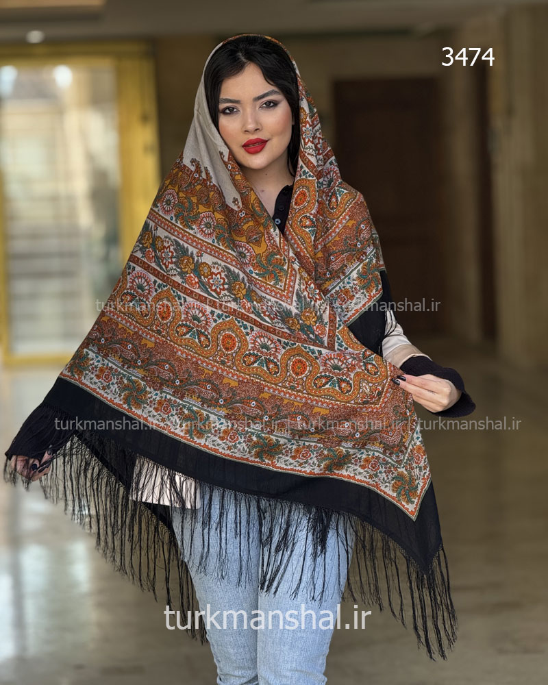 روسری ترکمنی طرح ایتالیایی