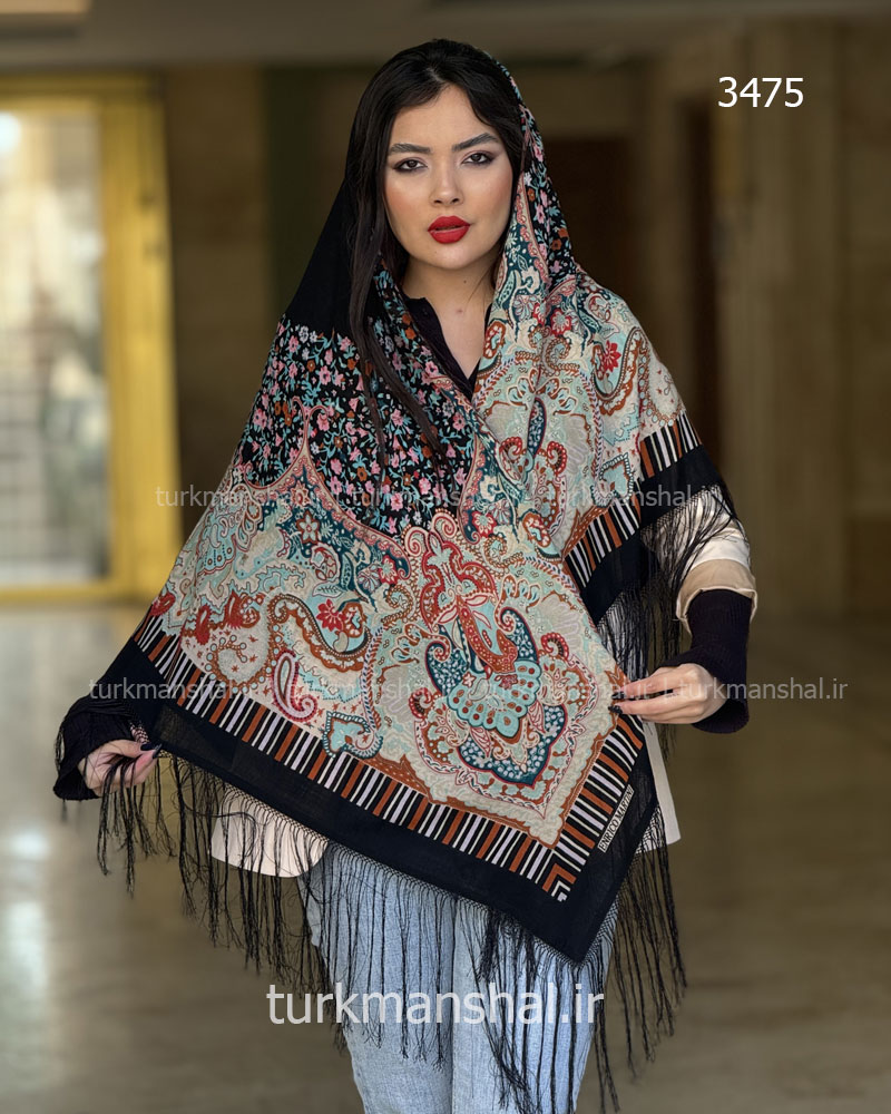 روسری ترکمنی طرح ایتالیایی