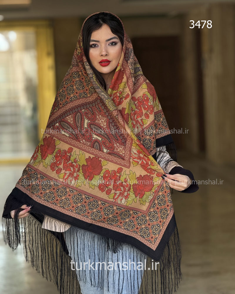 روسری ترکمنی طرح ایتالیایی
