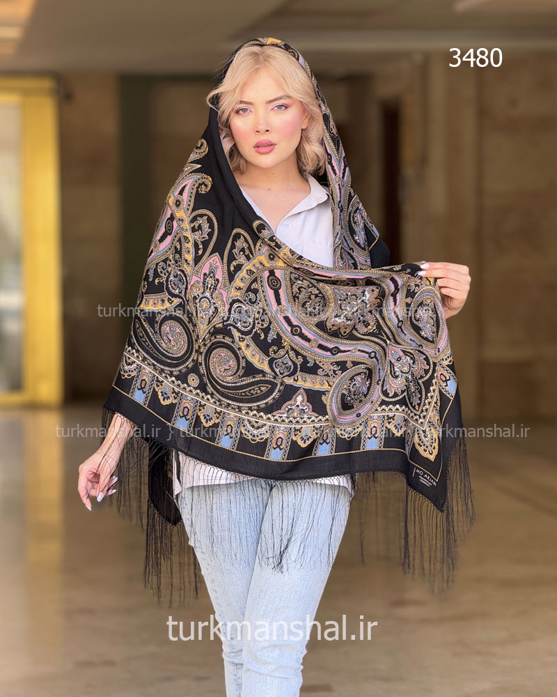 روسری ترکمنی طرح ایتالیایی