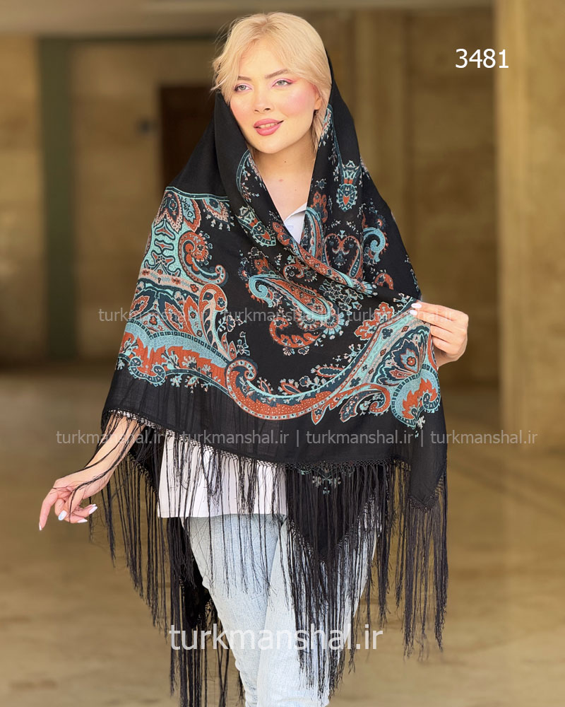 روسری ترکمنی طرح ایتالیایی