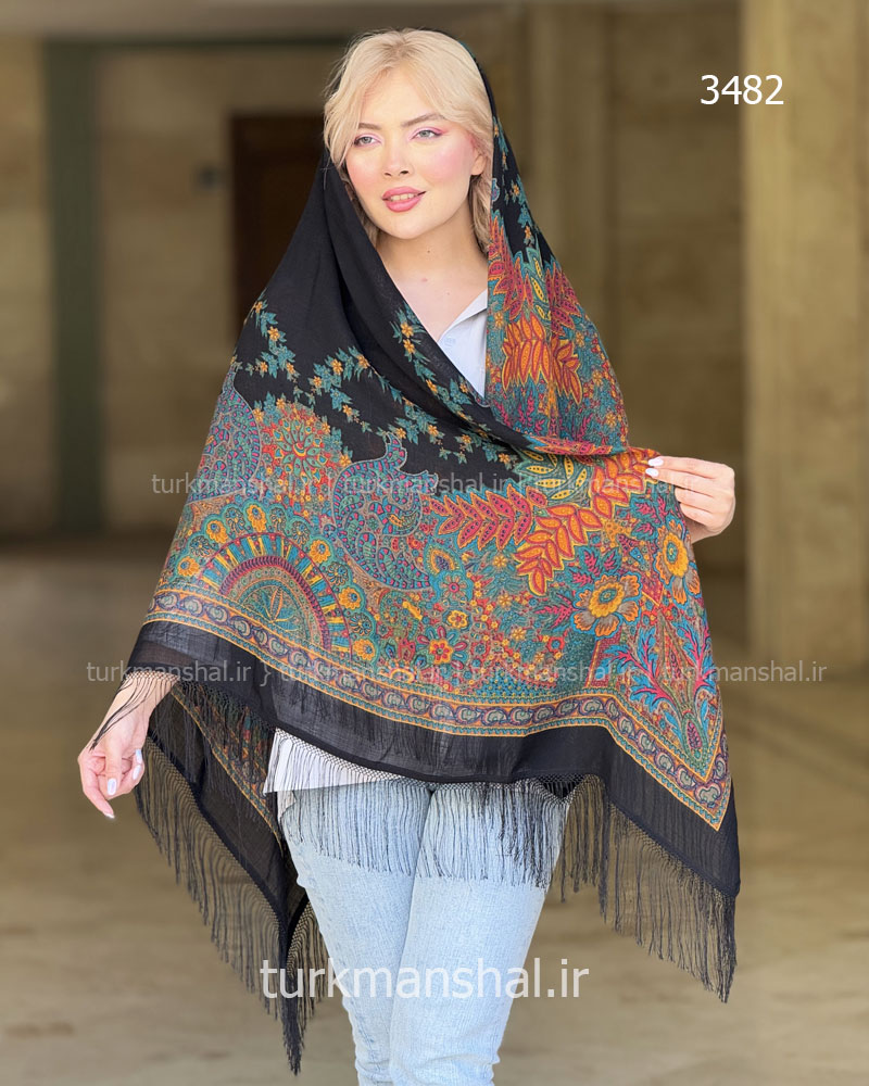 روسری ترکمنی طرح ایتالیایی