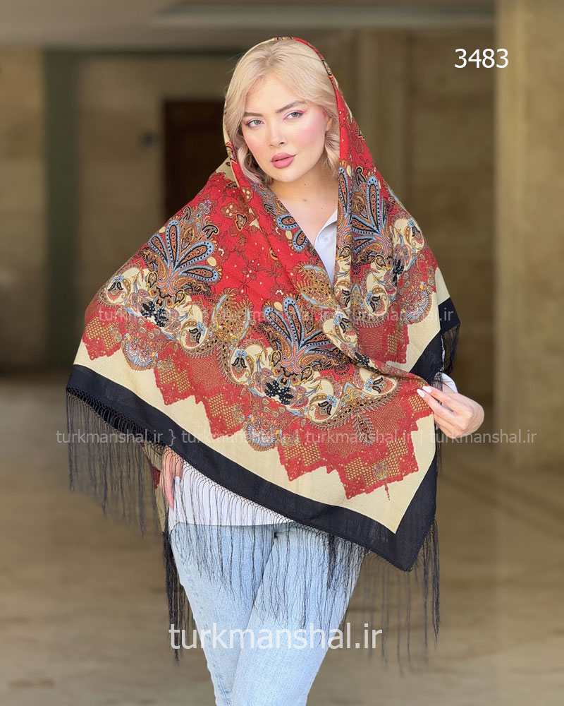 روسری ترکمنی طرح ایتالیایی