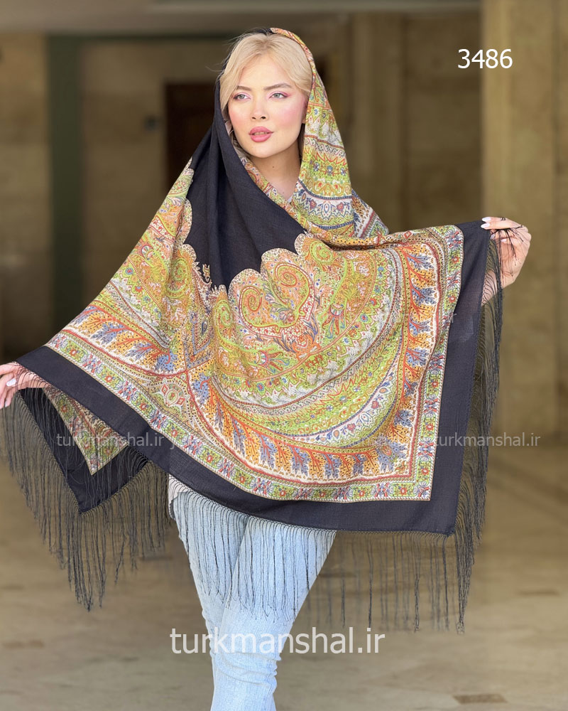روسری ترکمنی طرح ایتالیایی