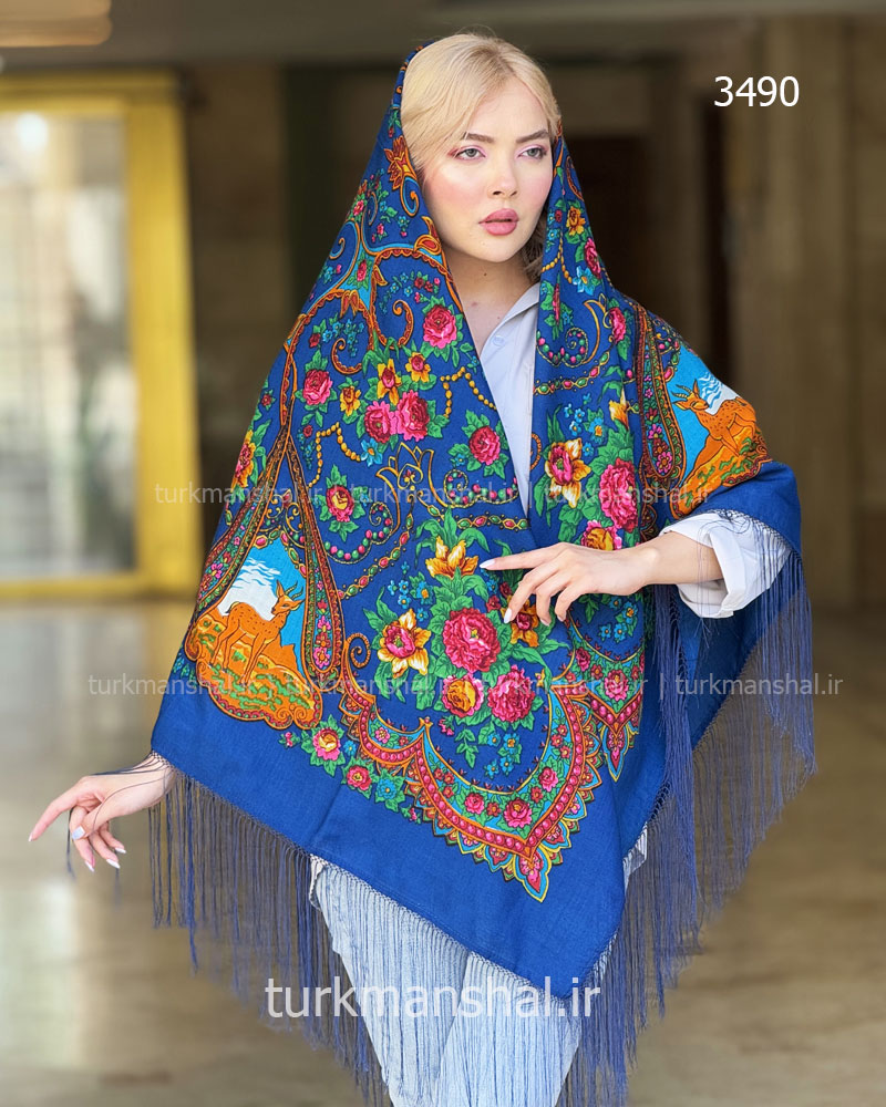 روسری ترکمنی پشمی اصیل