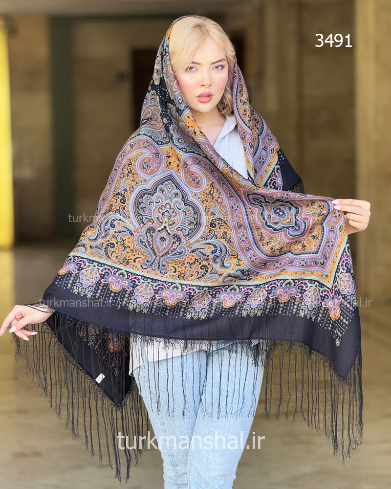 روسری ترکمنی طرح ایتالیایی