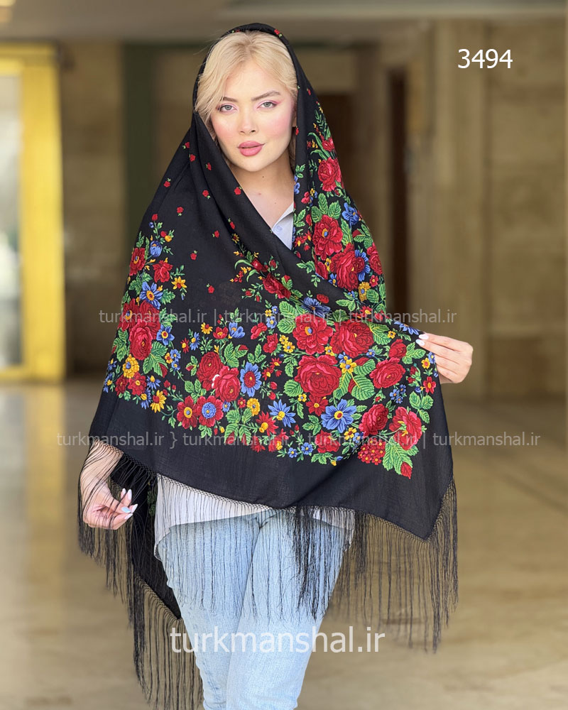 روسری ترکمنی طرح ایتالیایی