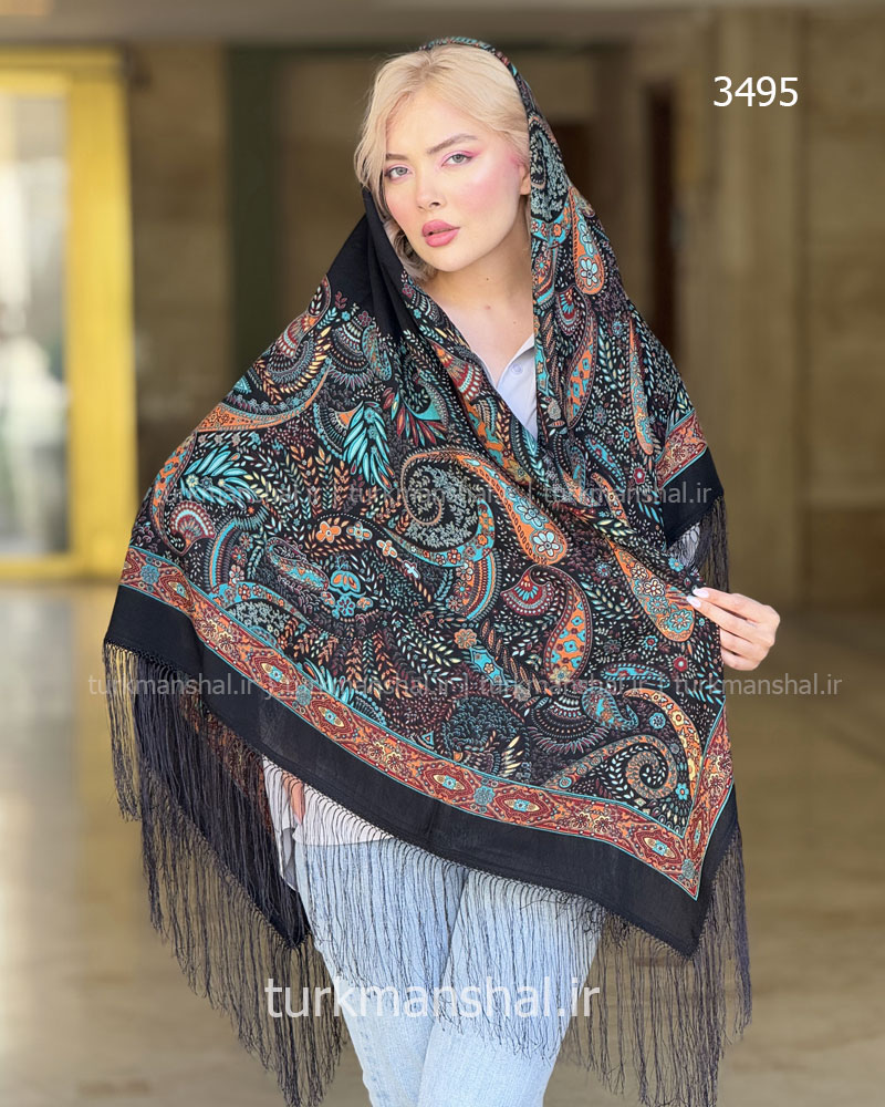 روسری ترکمنی طرح ایتالیایی
