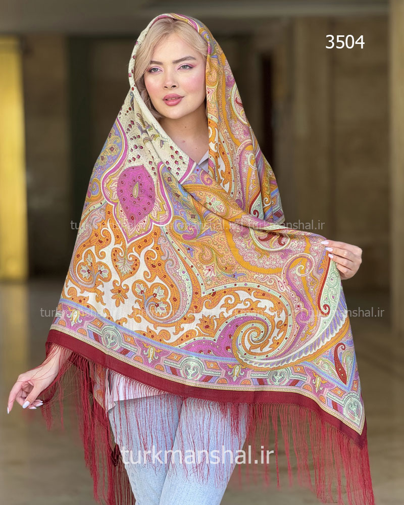 روسری ترکمنی طرح ایتالیایی