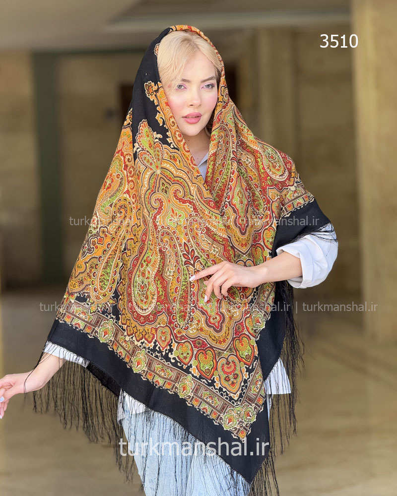 روسری ترکمنی طرح ایتالیایی