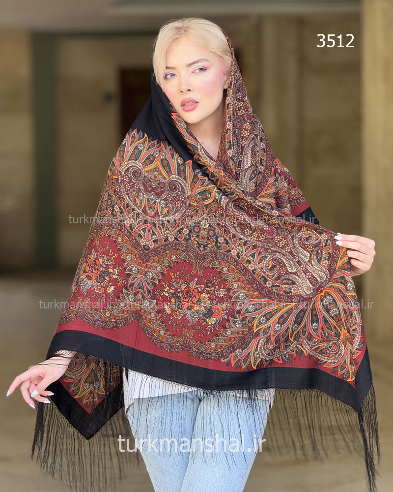 روسری ترکمنی طرح ایتالیایی