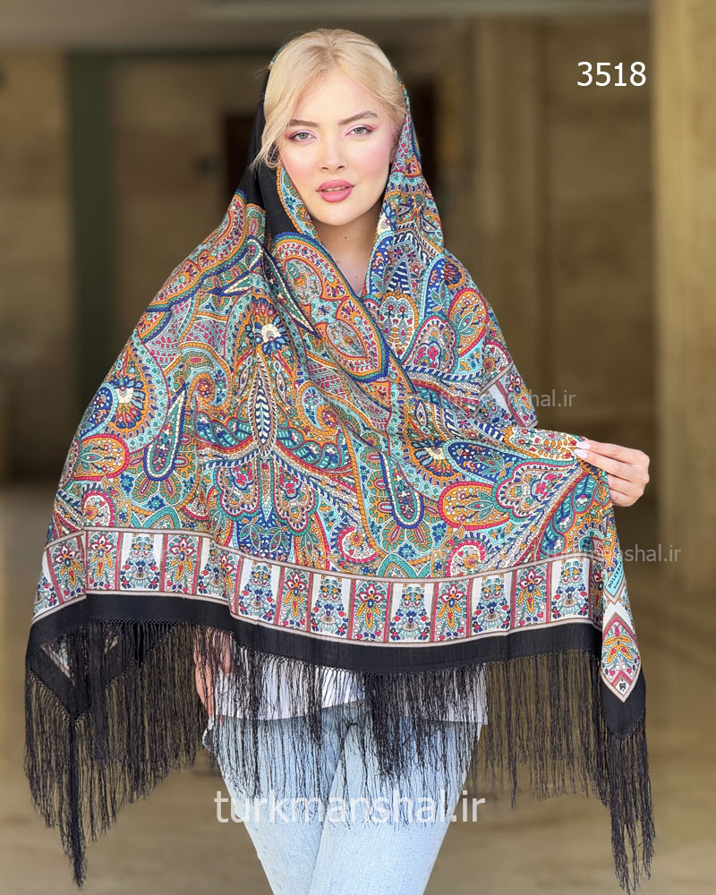روسری ترکمنی طرح ایتالیایی