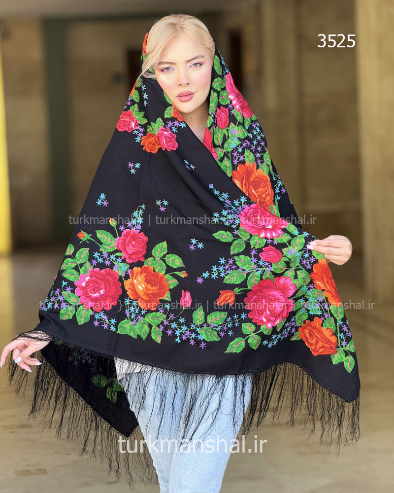 روسری ترکمنی پشمی اصیل