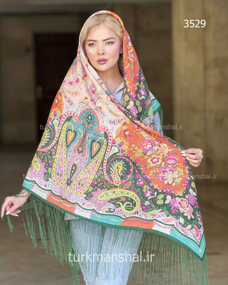 روسری ترکمنی طرح ایتالیایی