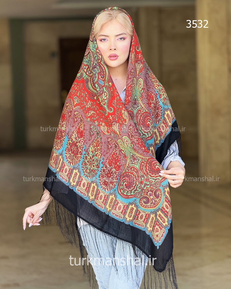 روسری ترکمنی طرح ایتالیایی