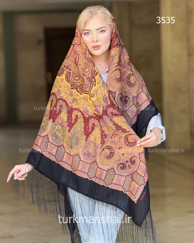 روسری ترکمنی طرح ایتالیایی