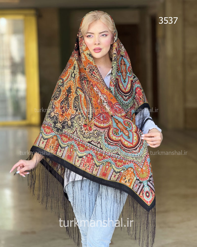 روسری ترکمنی طرح ایتالیایی