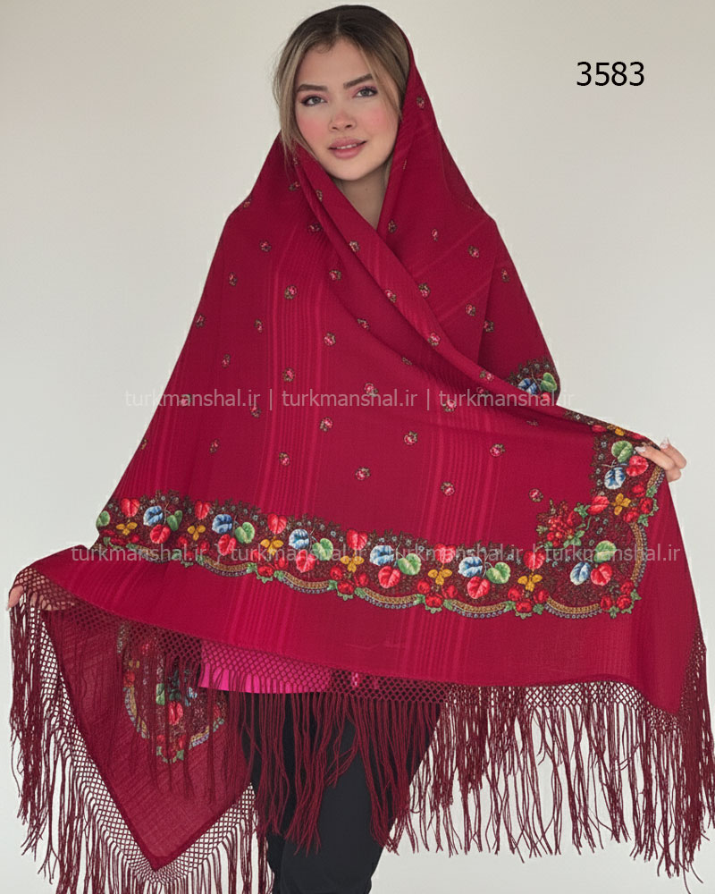 روسری ترکمنی پشمی اصیل