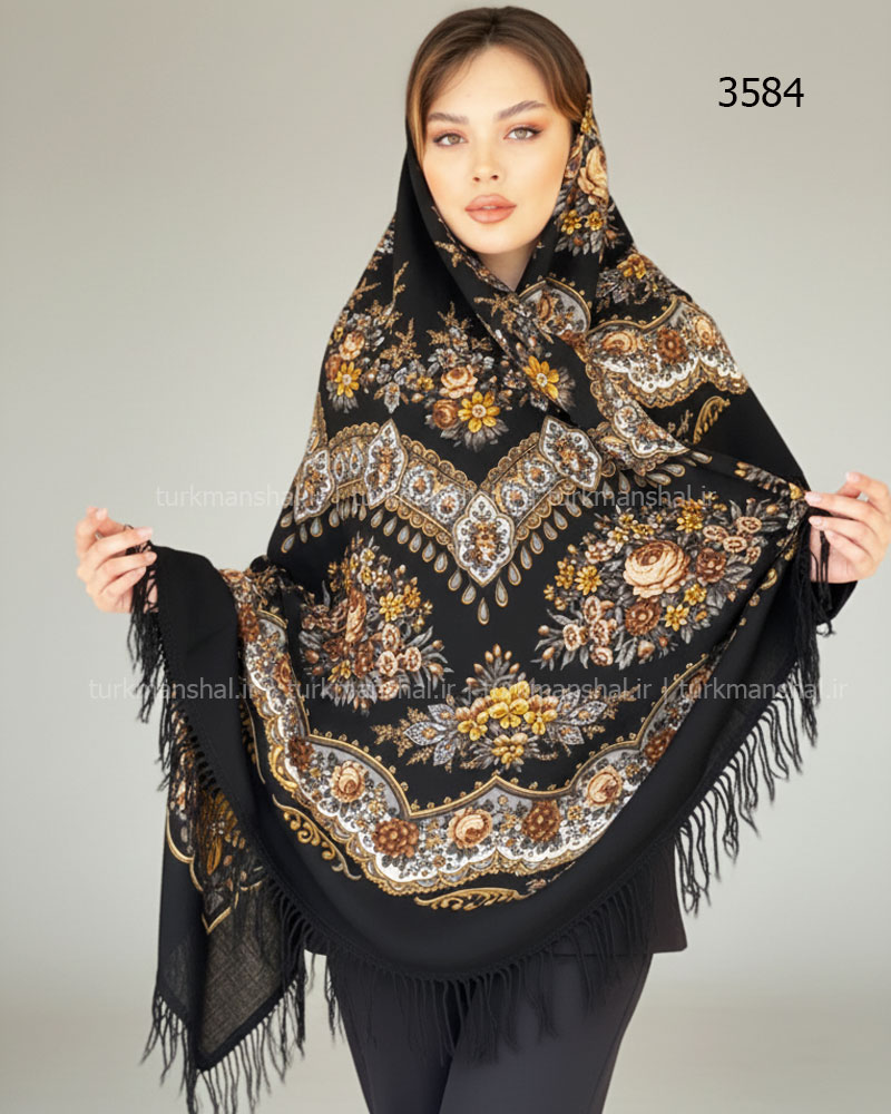 روسری ترکمنی پشمی اصیل