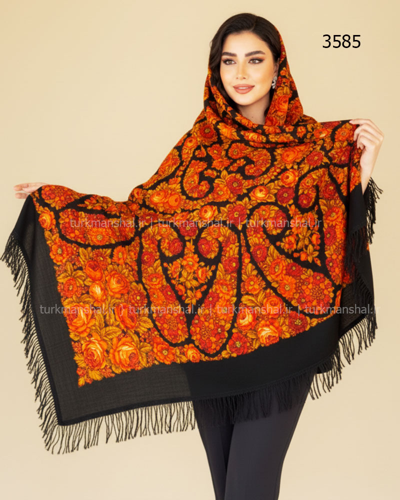 روسری ترکمنی پشمی اصیل