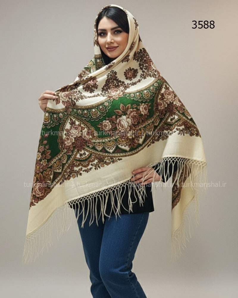 روسری ترکمنی پشمی اصیل