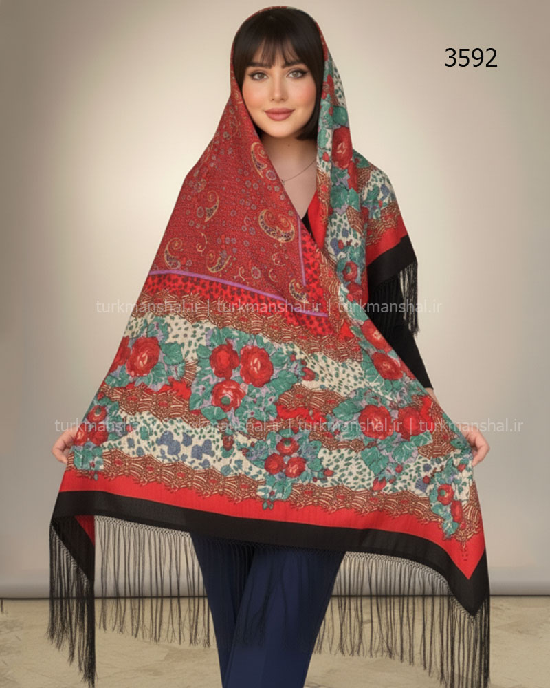 روسری ترکمنی طرح ایتالیایی