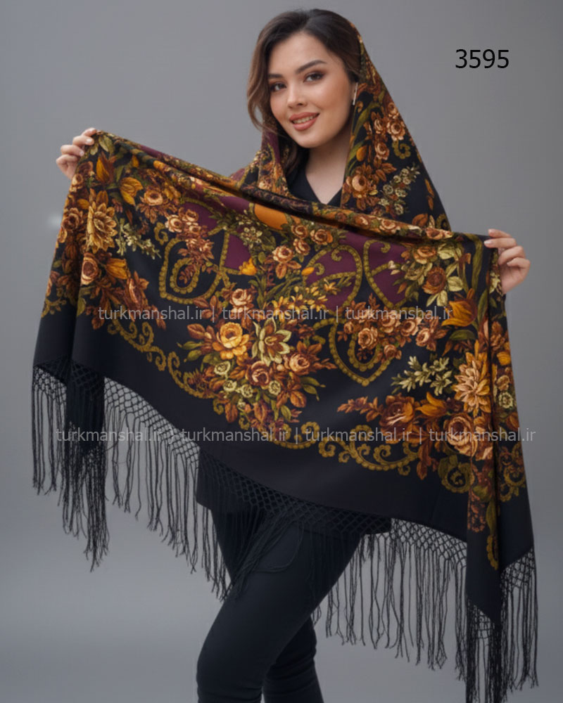 روسری ترکمنی پشمی اصیل