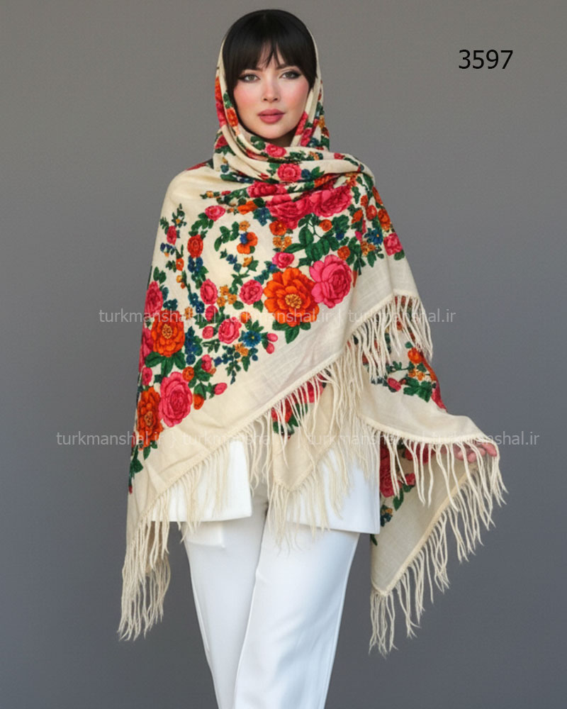 روسری ترکمنی پشمی اصیل