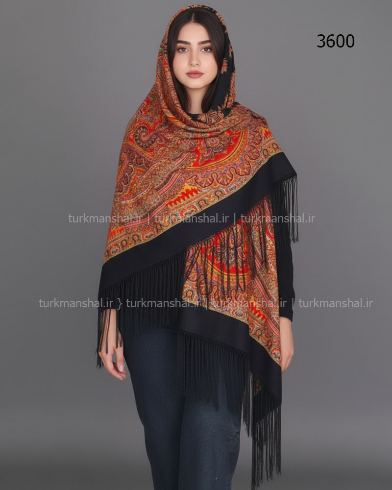روسری ترکمنی پشمی اصیل