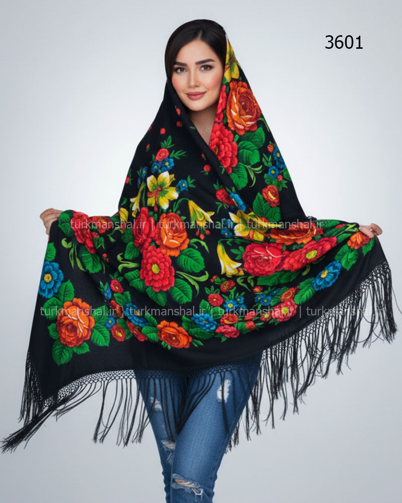 روسری ترکمنی پشمی اصیل