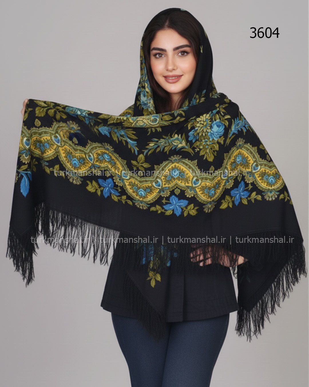 روسری ترکمنی پشمی اصیل