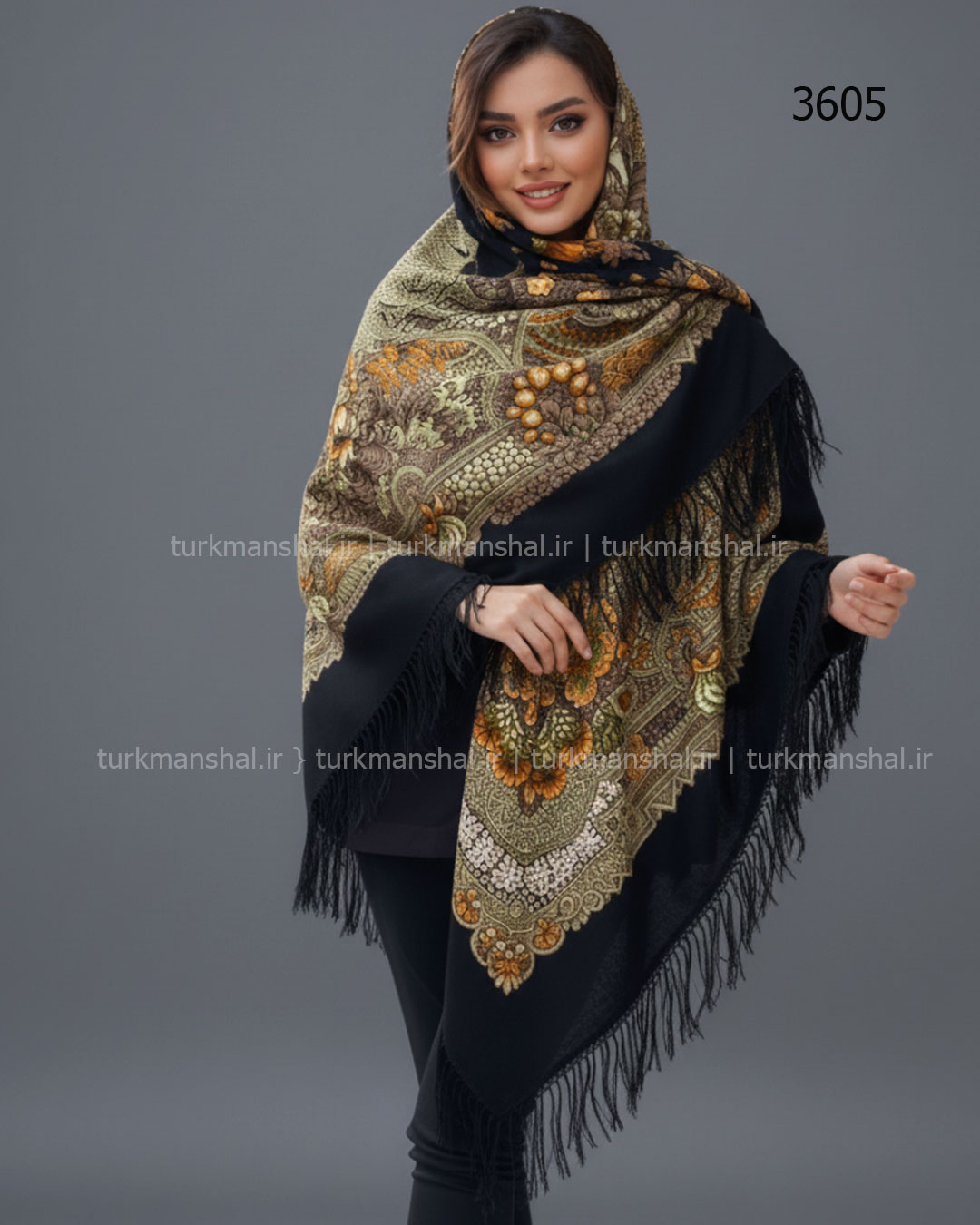 روسری ترکمنی پشمی اصیل