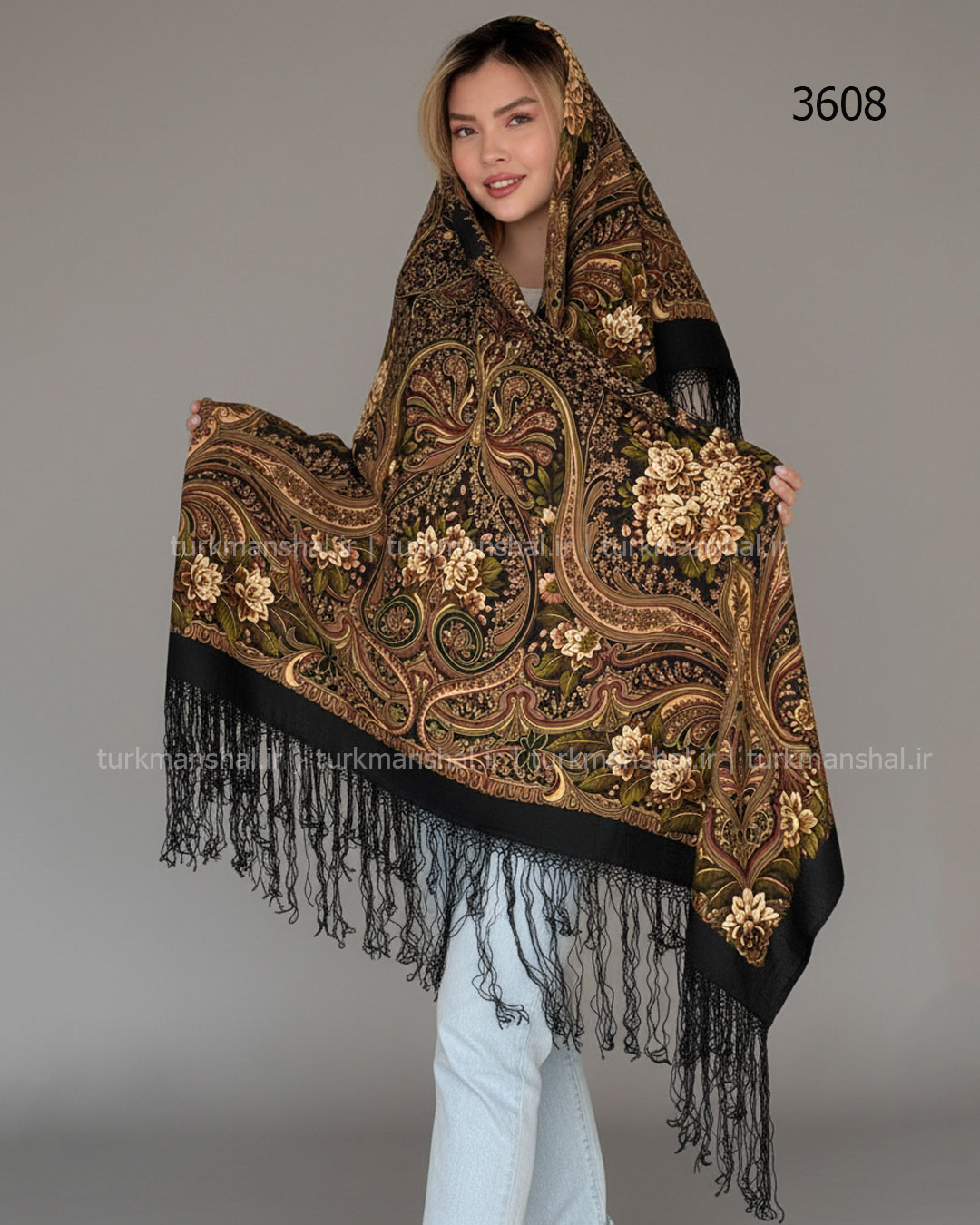 روسری ترکمنی پشمی اصیل