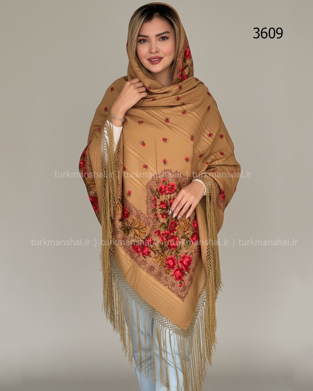 روسری ترکمنی پشمی اصیل