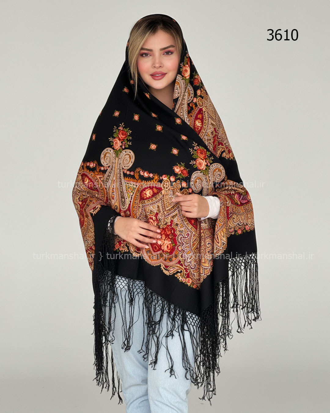 روسری ترکمنی پشمی اصیل