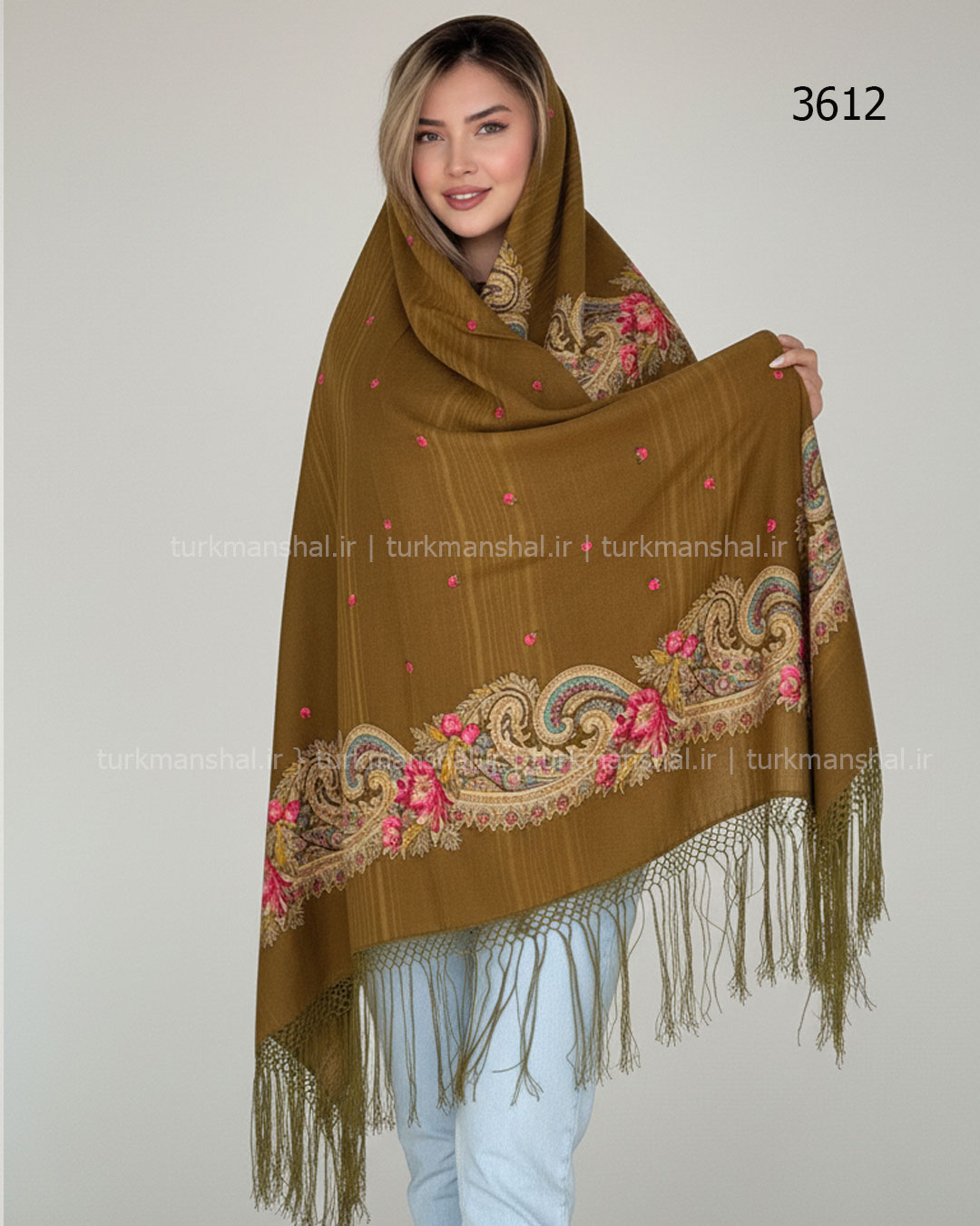 روسری ترکمنی پشمی اصیل