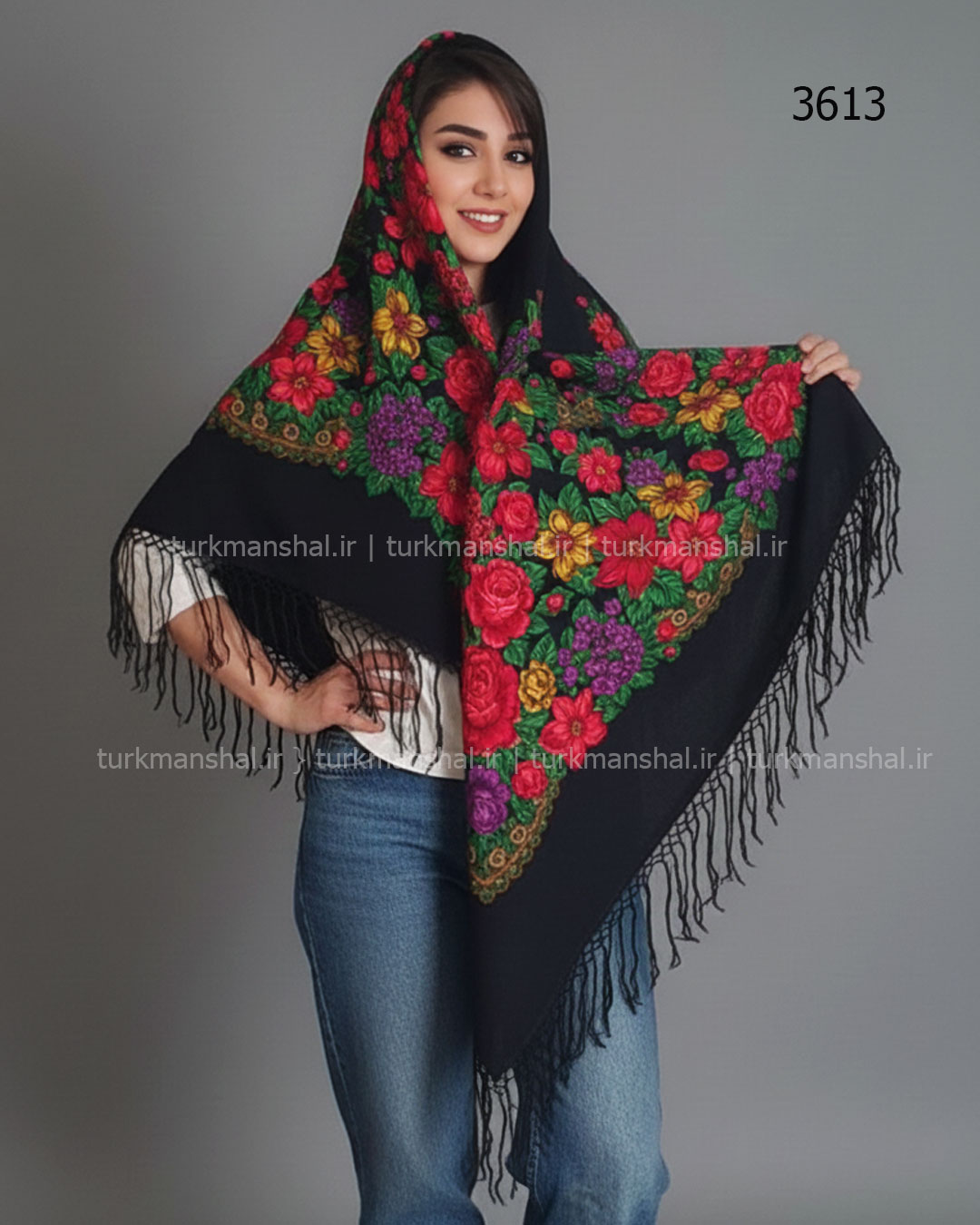 روسری ترکمنی پشمی اصیل