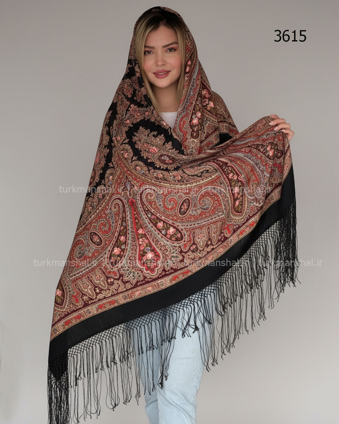 روسری ترکمنی پشمی اصیل